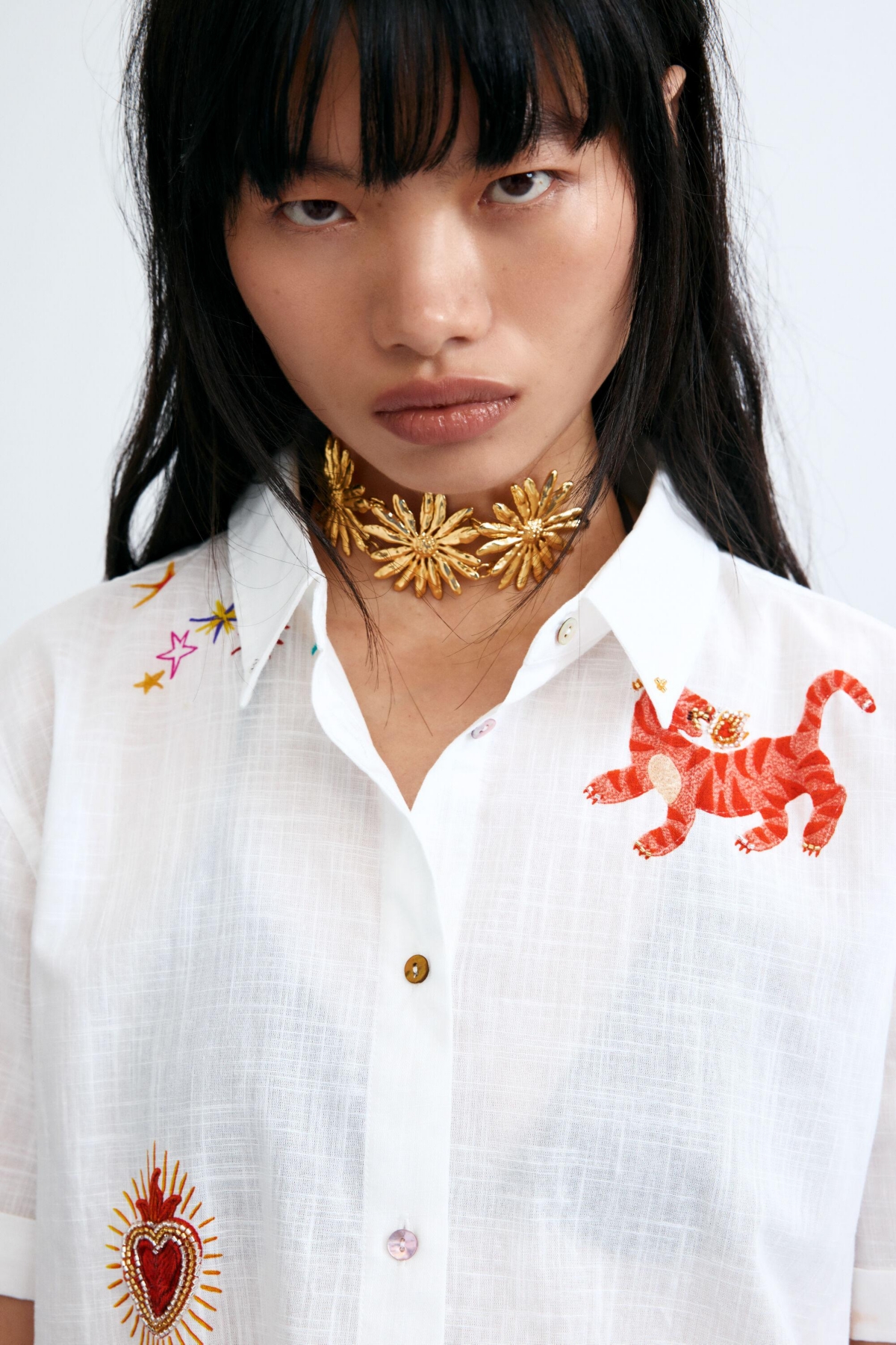 Desigual Women's Embroidered short-sleeve shirt