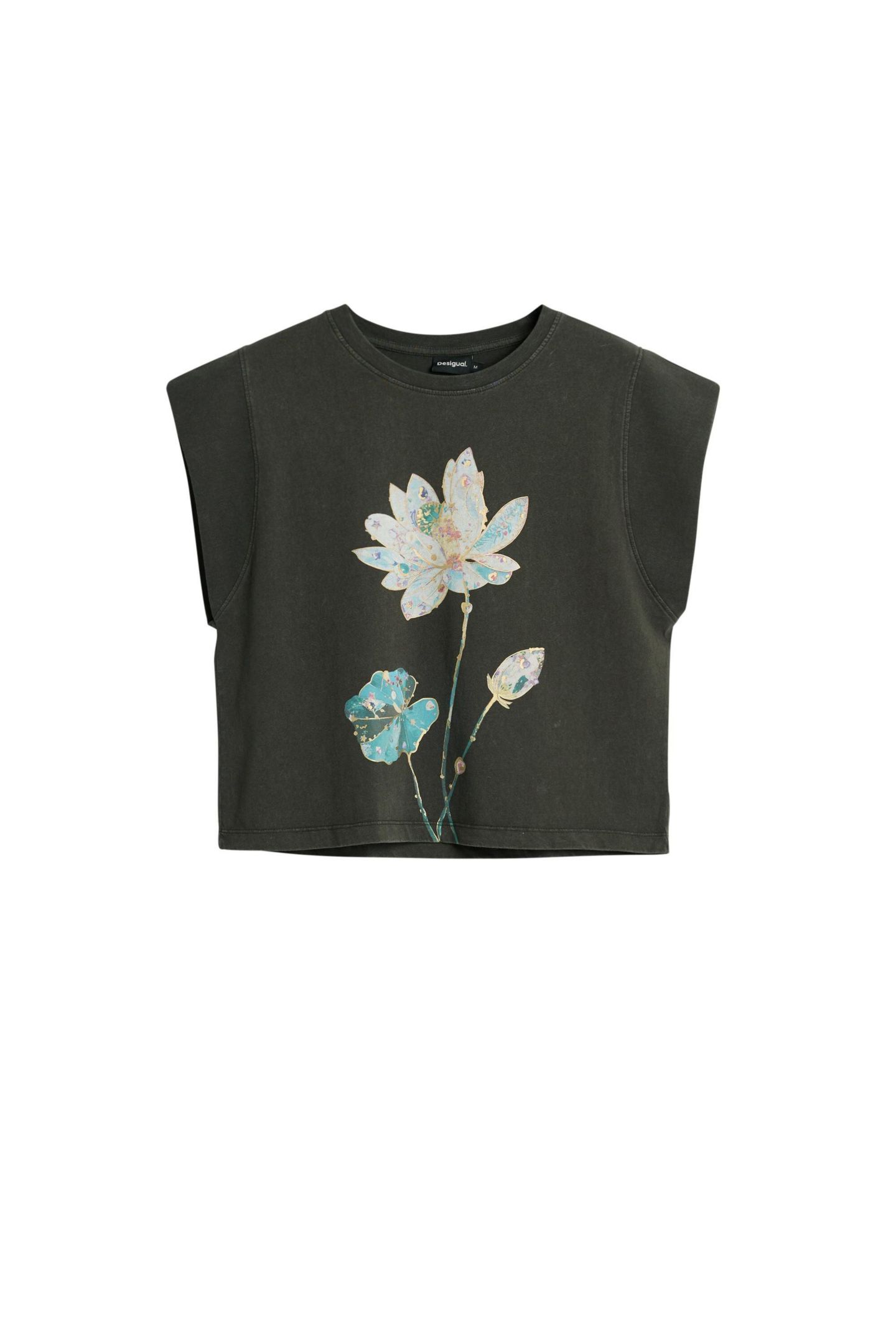 Женская футболка Desigual Printed T-shirt cotton, цвет: Чёрный — фото 5