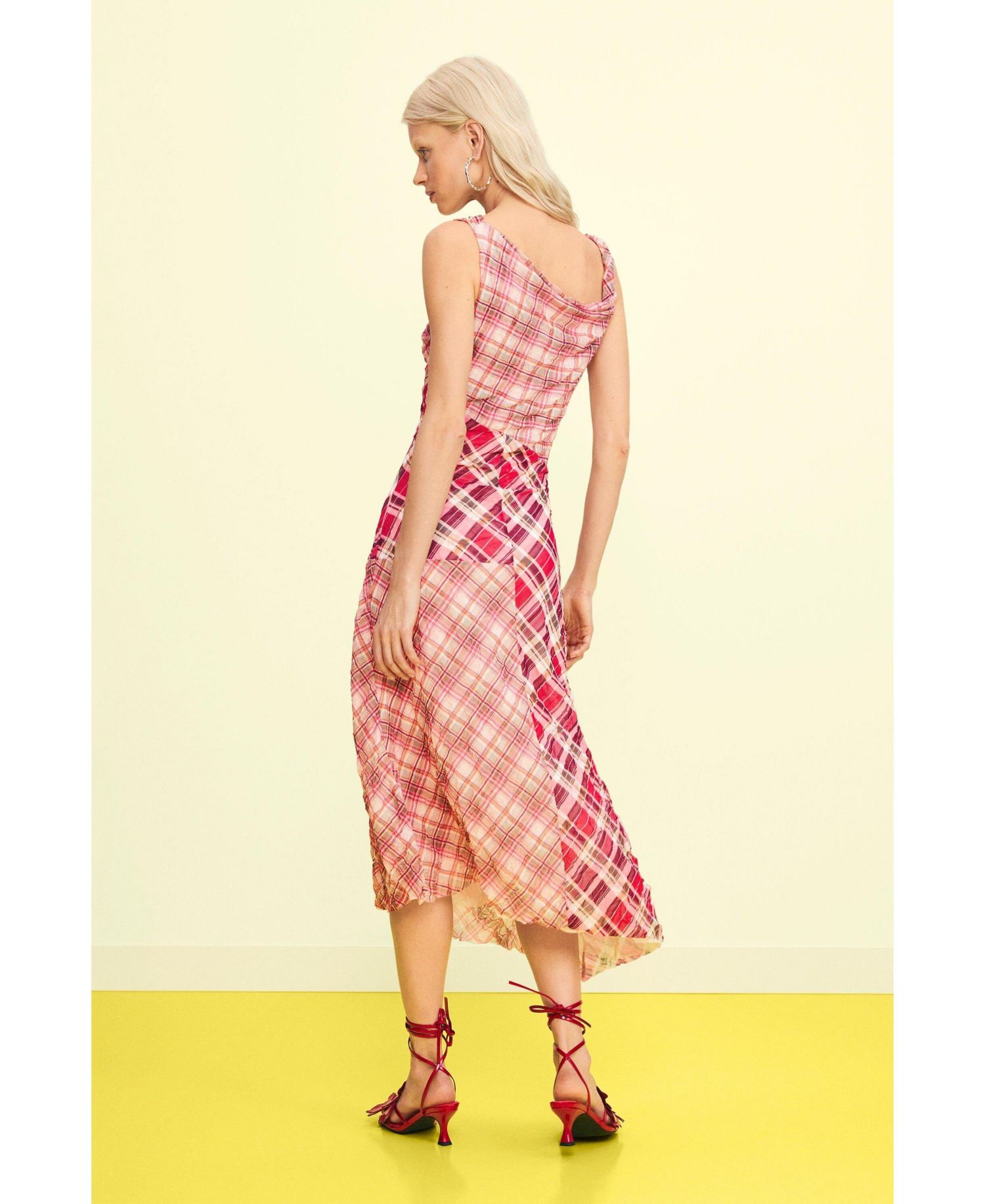 Women's Checked plaid strap dress