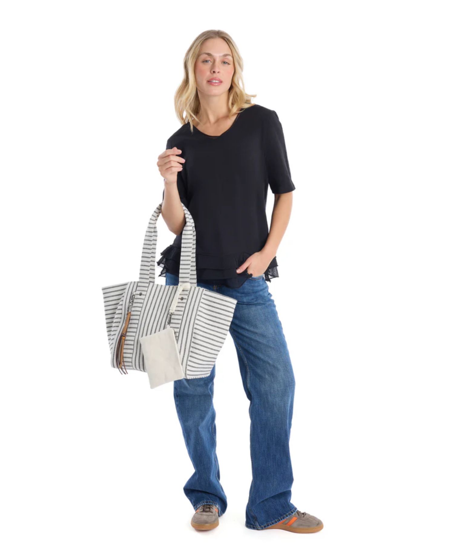 Women's Clothing V-Neck Mixed Media Tee