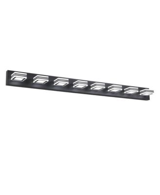 52 Inch Modern 8 Light LED Vanity Light Sleek Bathroom Wall Fixture Iron and Acrylic Dimmable for Bathroom Mirror Lighting