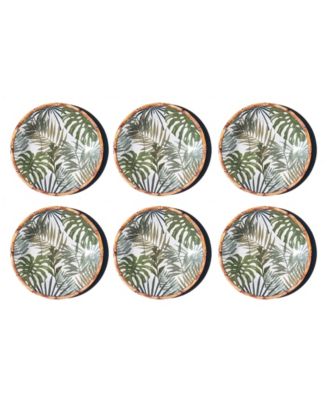 Rainforest Palm NewWave Melamine Dinner Plates, Set of 6
