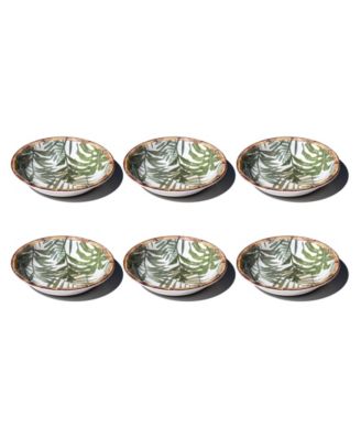 Rainforest Palm NewWave Melamine Low Bowls, Set of 6