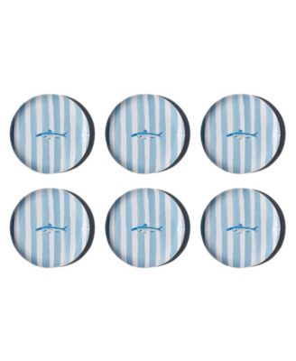 Sardinia NewWave Melamine Stripe Salad Plates, Set of 6
