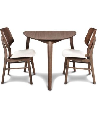 Oscar Corner Table and 2 Wood Back Chairs