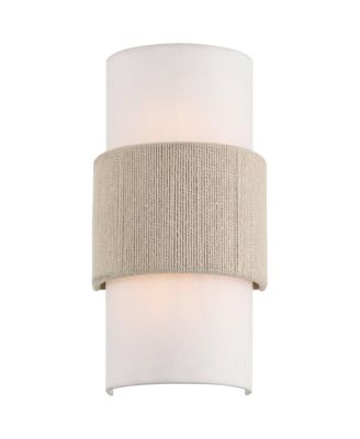 Cabo 14 1/2" Linen and Rope 2-Light Wall Sconce