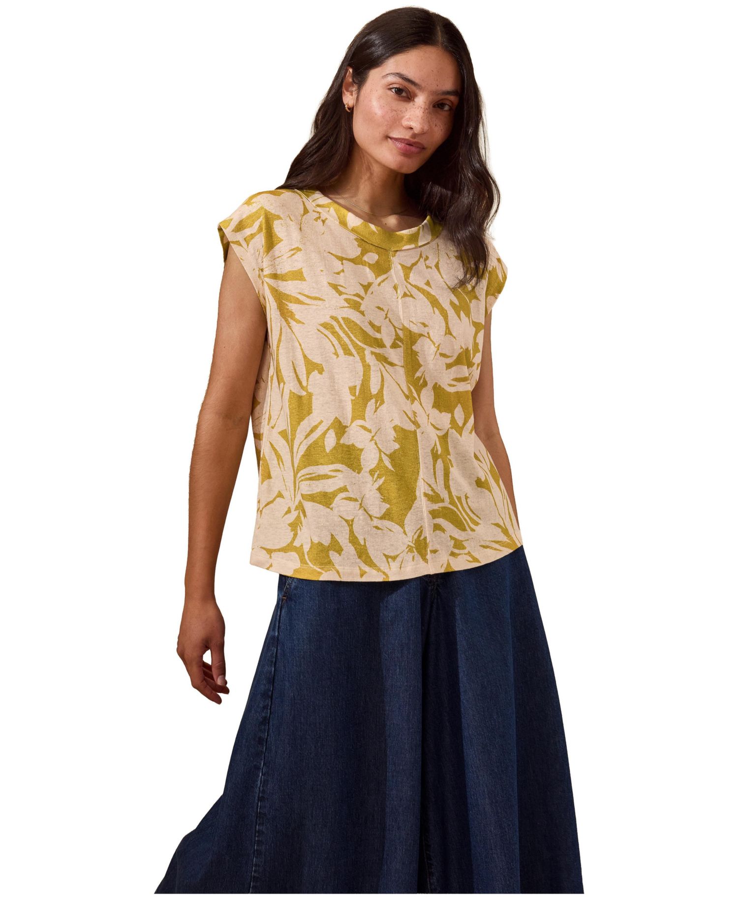 Women's Sleeveless Floral Jersey Top