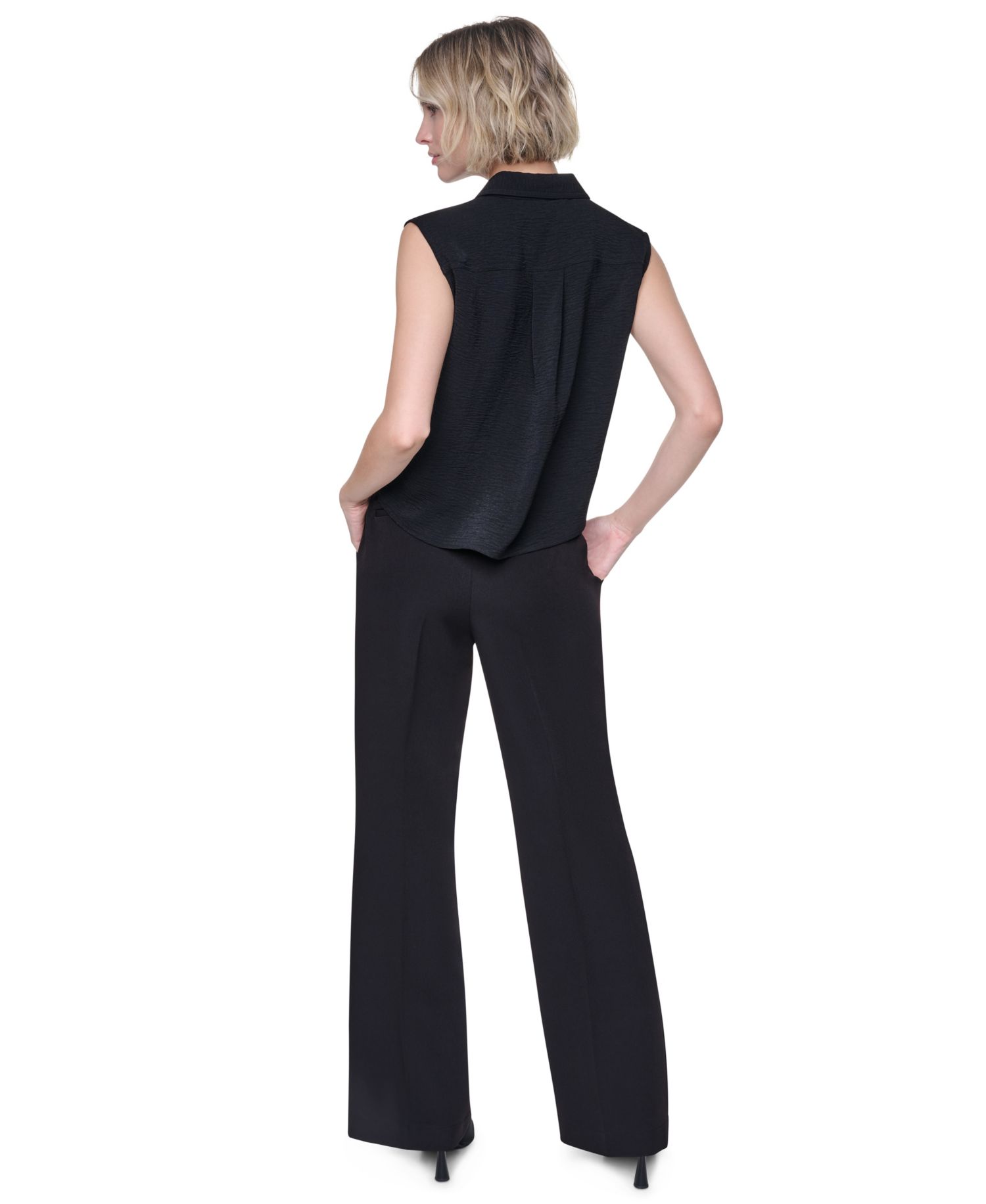Women's Washer Collared Top