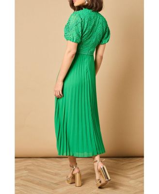 oasis green lace dress Oasis Premium Floral Lace Cut Out Midi Dress