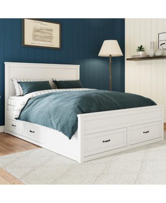  Wood Storage Bed with 6 Drawers
