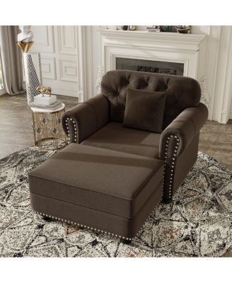 Velvet Chesterfield Sofa Nailhead Trim and Rolled Arms