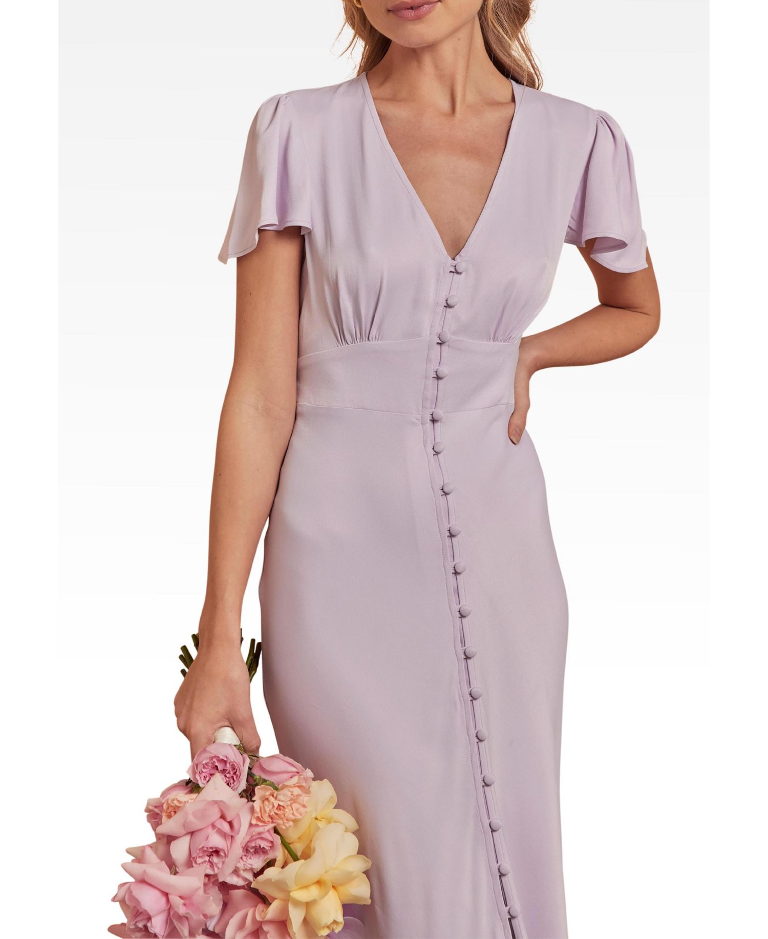 Women's Chelsea Satin V-Neck Bridesmaid Dress