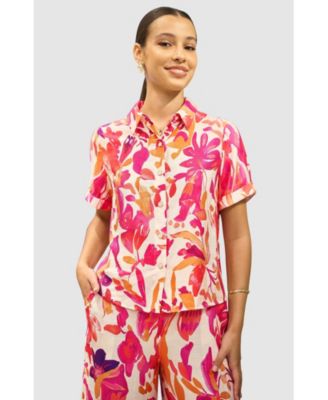 Women's Abstract Floral Shirt