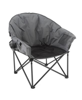 2-Pack Oversized Heavy-Duty Club Folding Padded Moon Camping Chair with Cup Holder and Carrying Bag, Supports 330 lbs