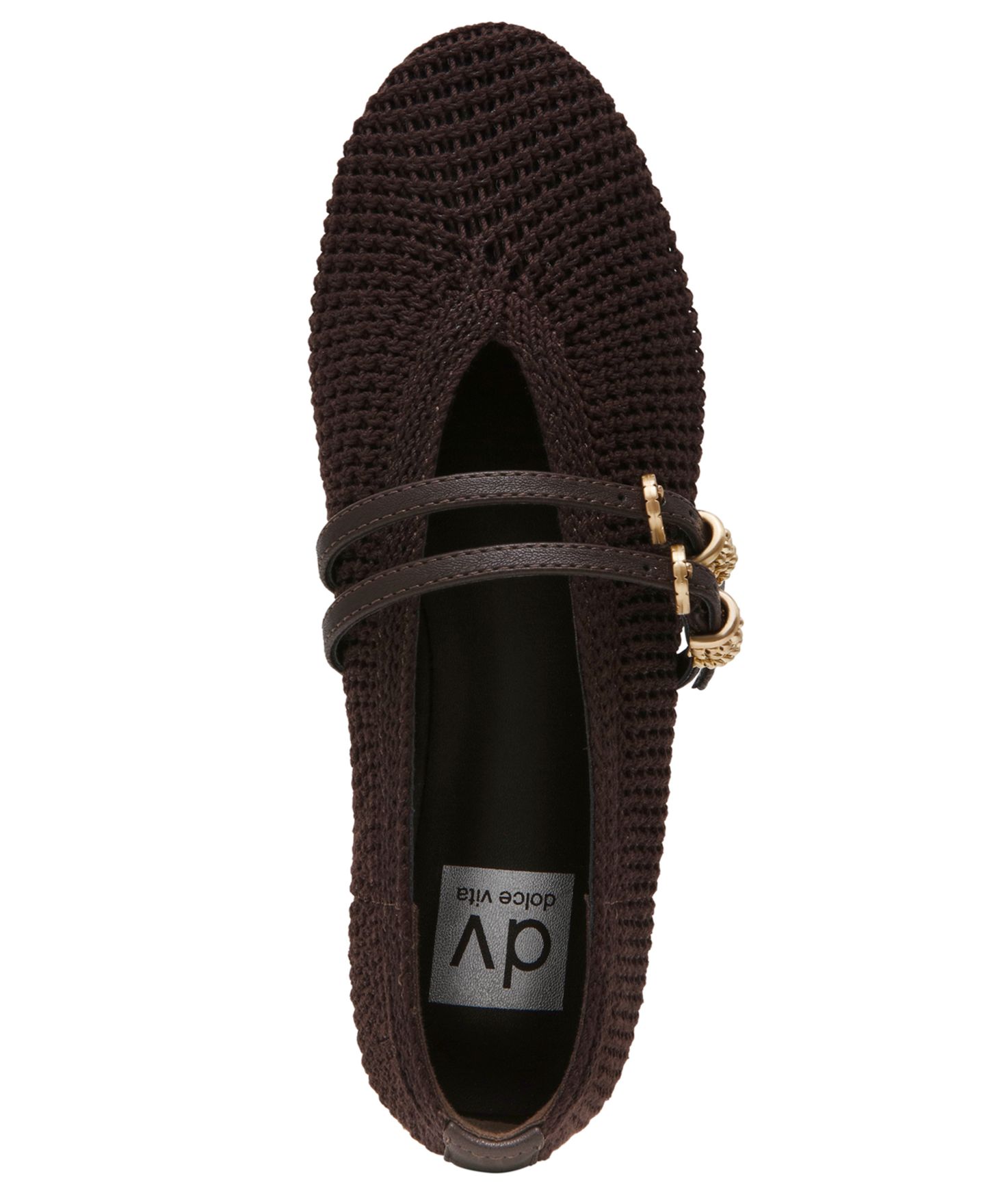 Женские балетки DV Dolce Vita Lespina Knitted Mary Jane Flats, цвет: Шоколадный — фото 4