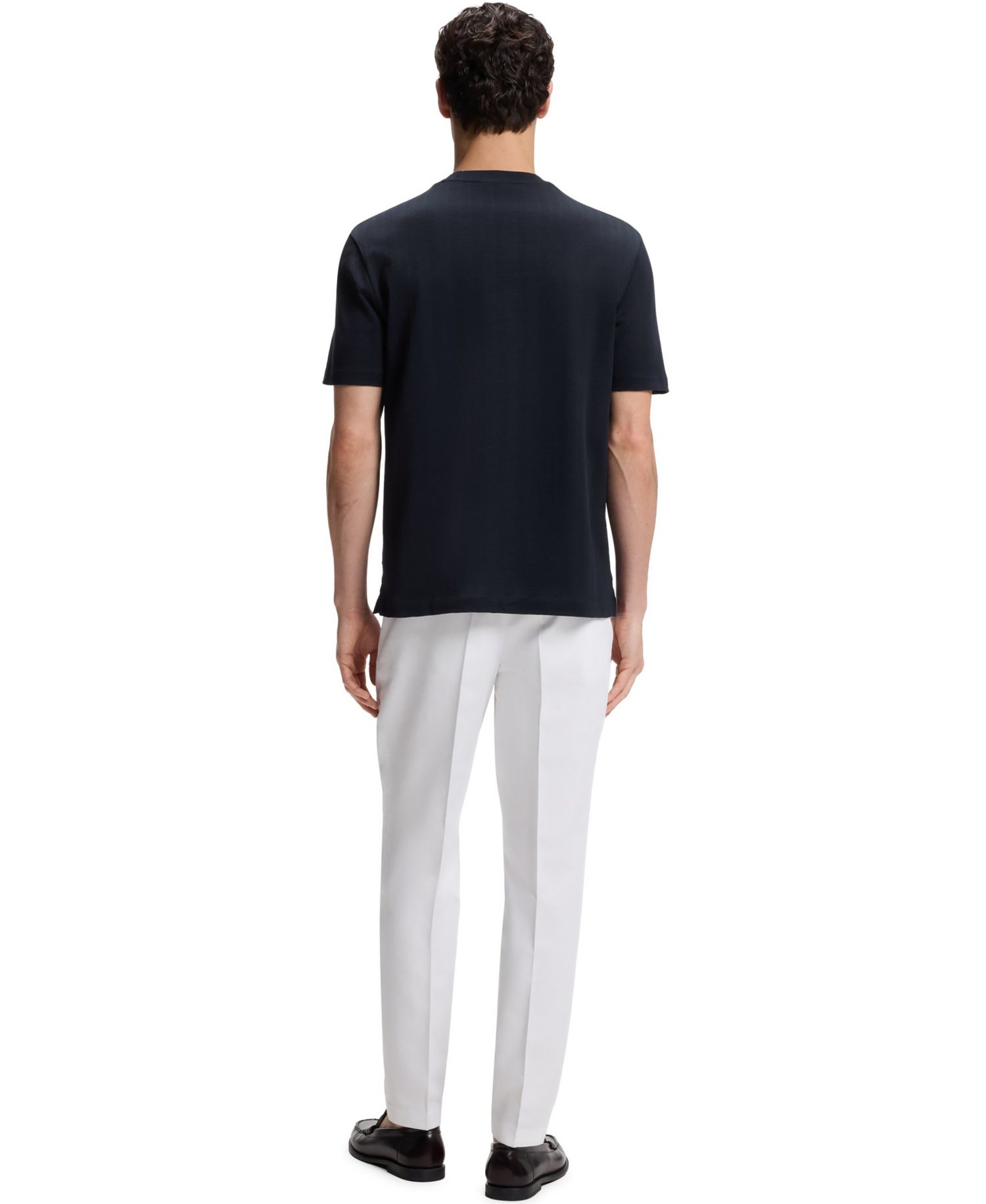 Men's Cotton Regular-Fit Jacquard Structure T-Shirt