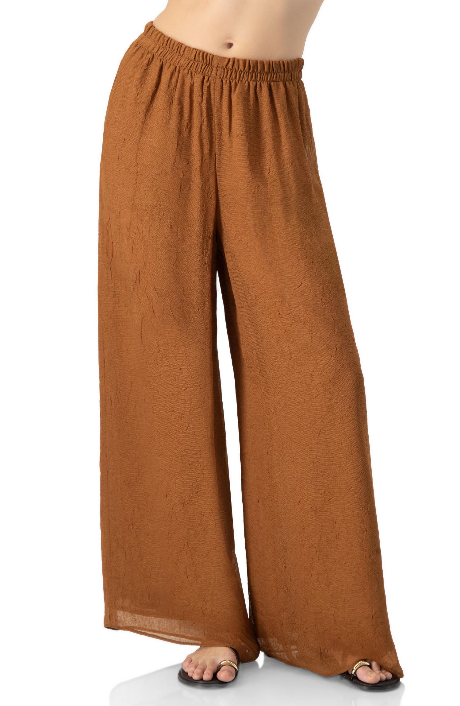 Women's Airy Wide-Leg Elastic Waist Pants