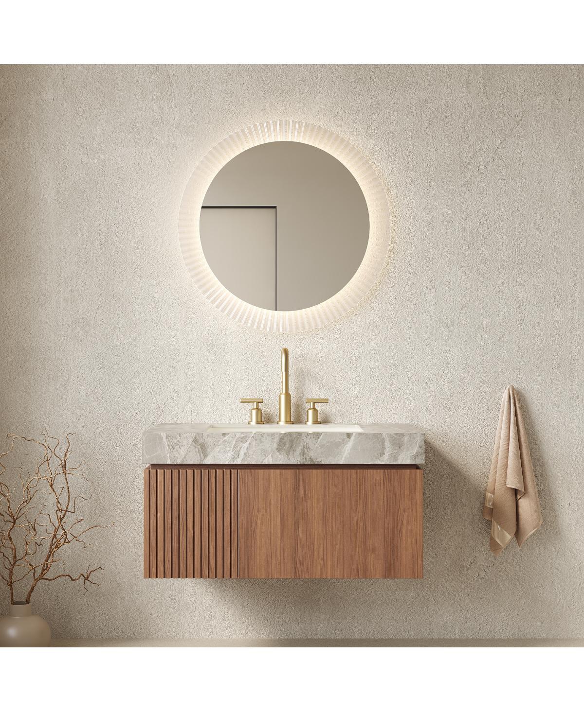 Sillysis Wall Mounted Bathroom Vanity, Sintered Stone Countertop, Undermount Ceramic Sink, Soft Close Cabinet