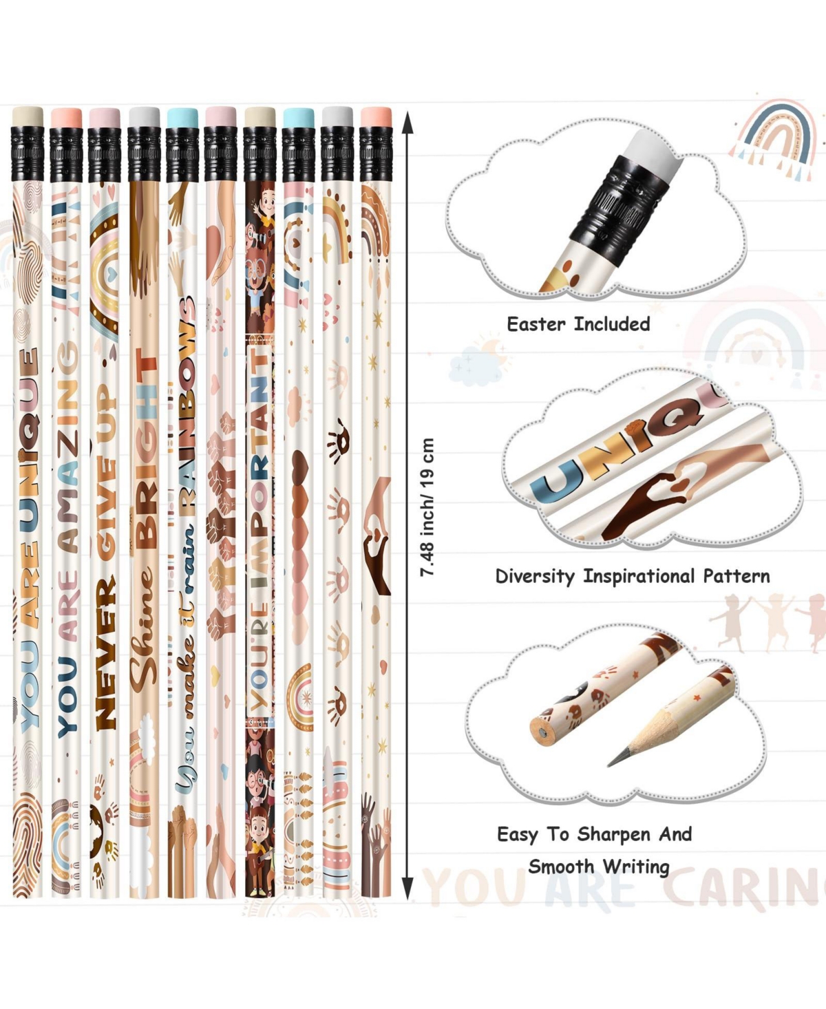 Gnuadz Inspirational Pencils Bulk Motivational School Stationery Gifts