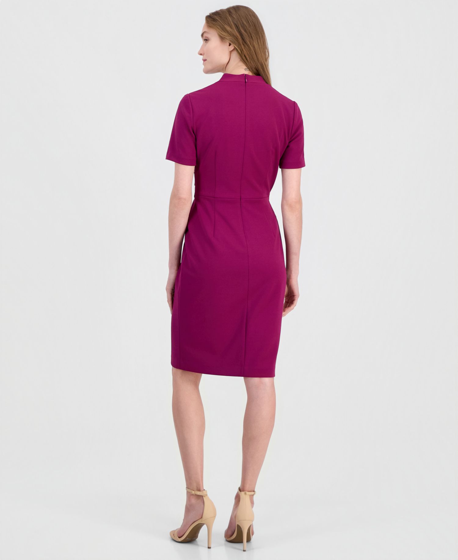 Women's Surplice V-Neck Scuba Crepe Dress
