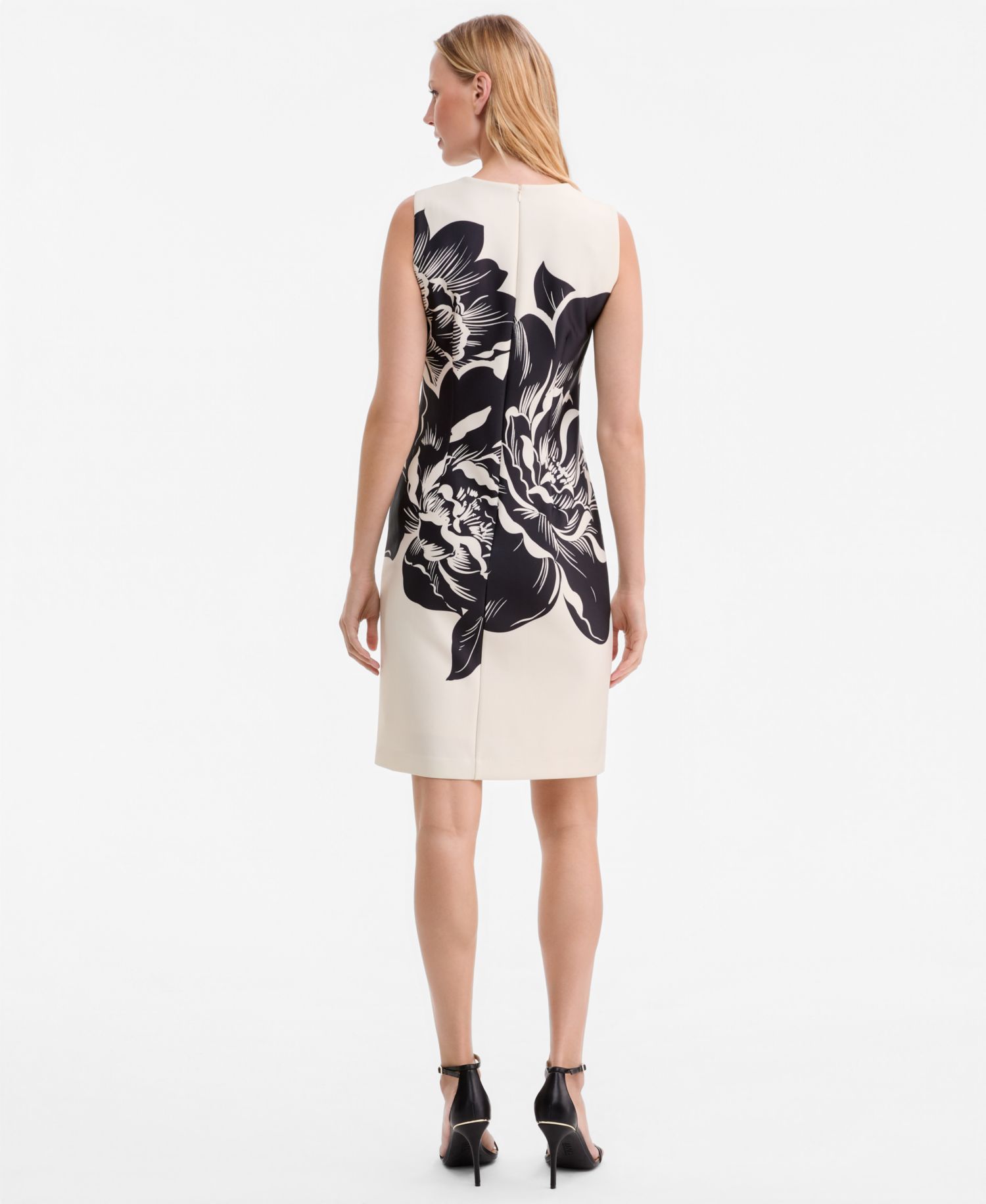 Women's Scuba Placed-Printed Sheath Dress