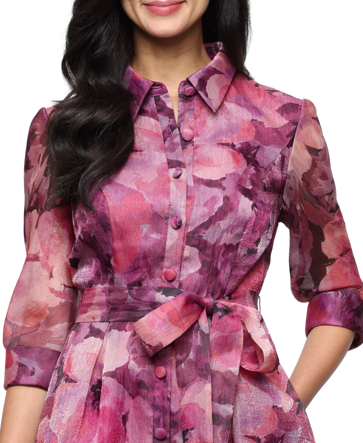 Women's Printed Organza Ballgown
