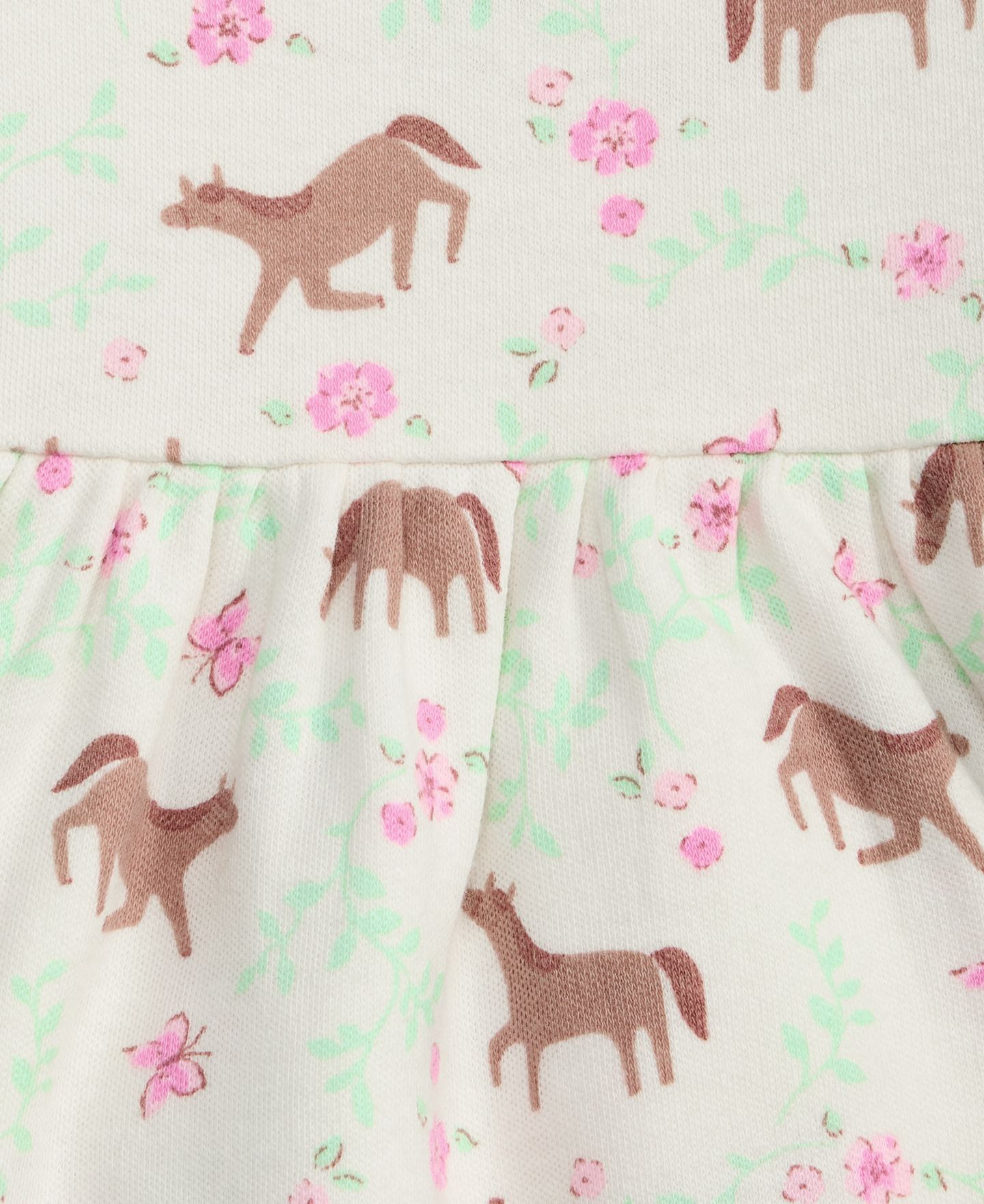 Платье First Impressions Long-Sleeve Horses-Print Dress для девочек-малышей, цвет: Слоновая кость — фото 2