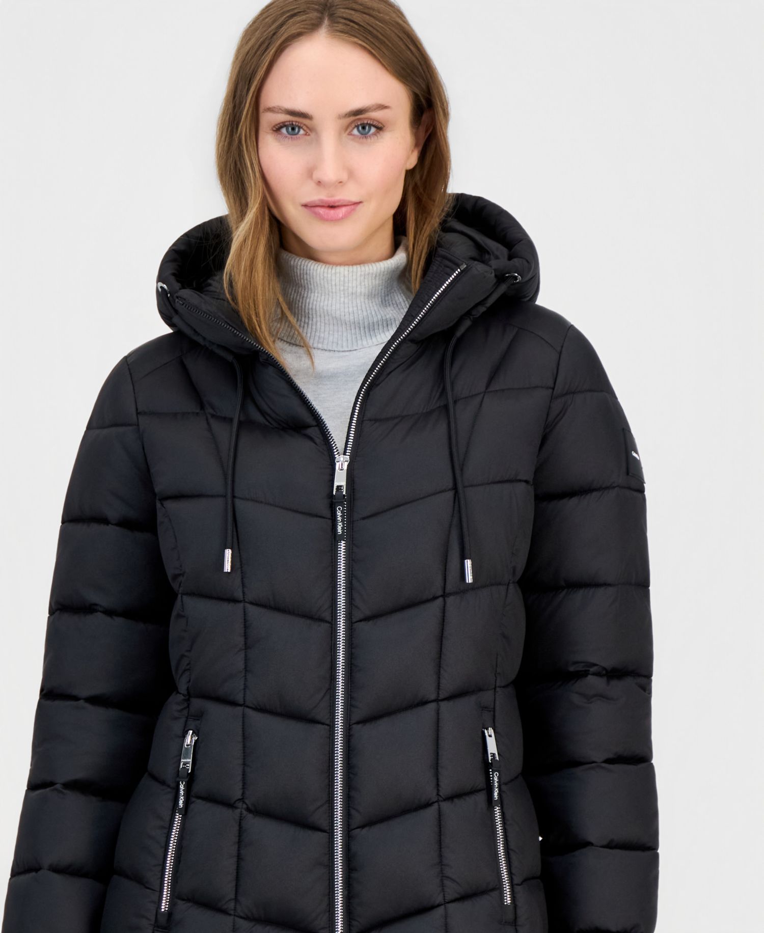 Women's Packable Hooded Drawstring Puffer Jacket