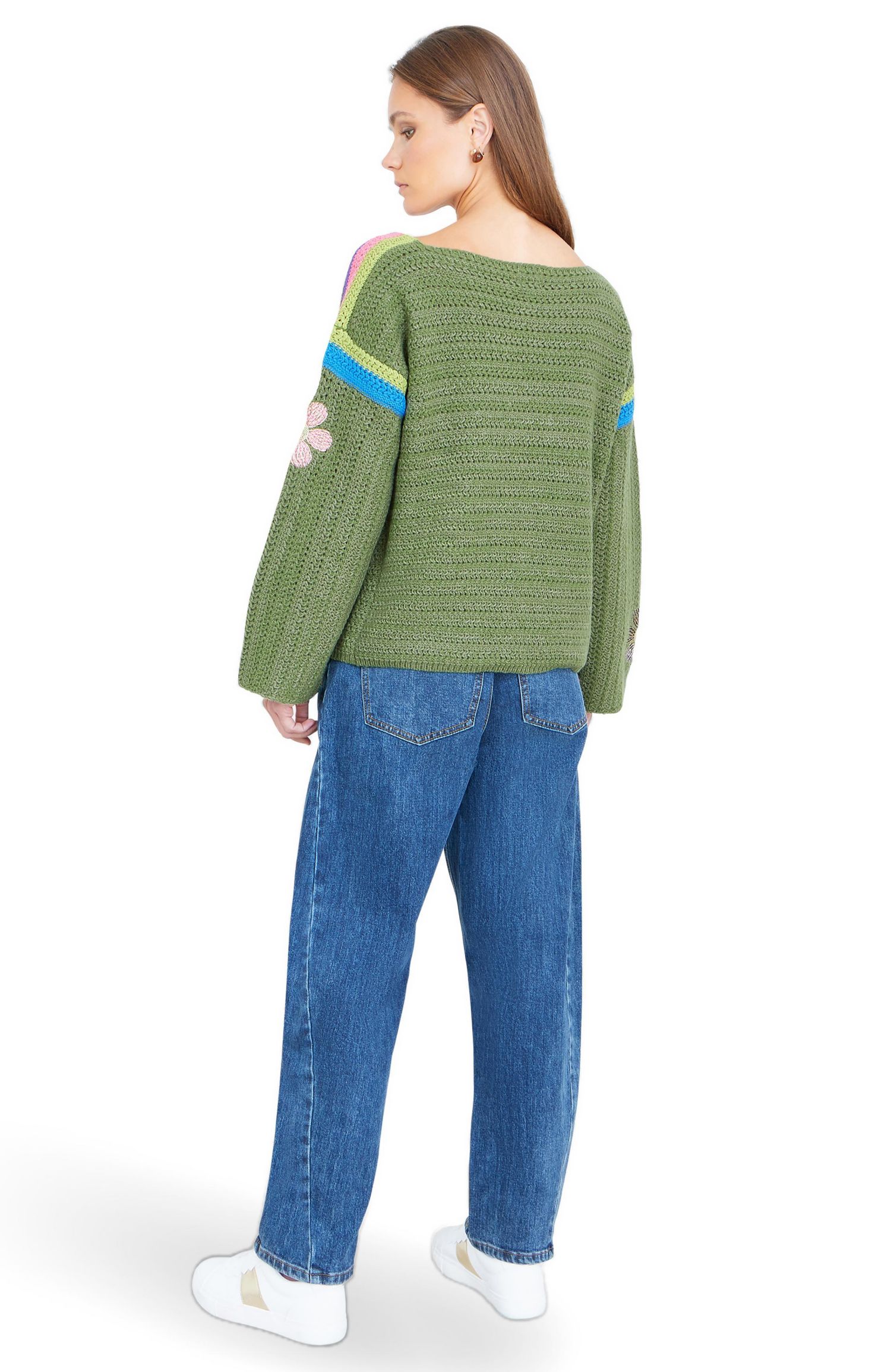 Women's Crochet Flower Jumper