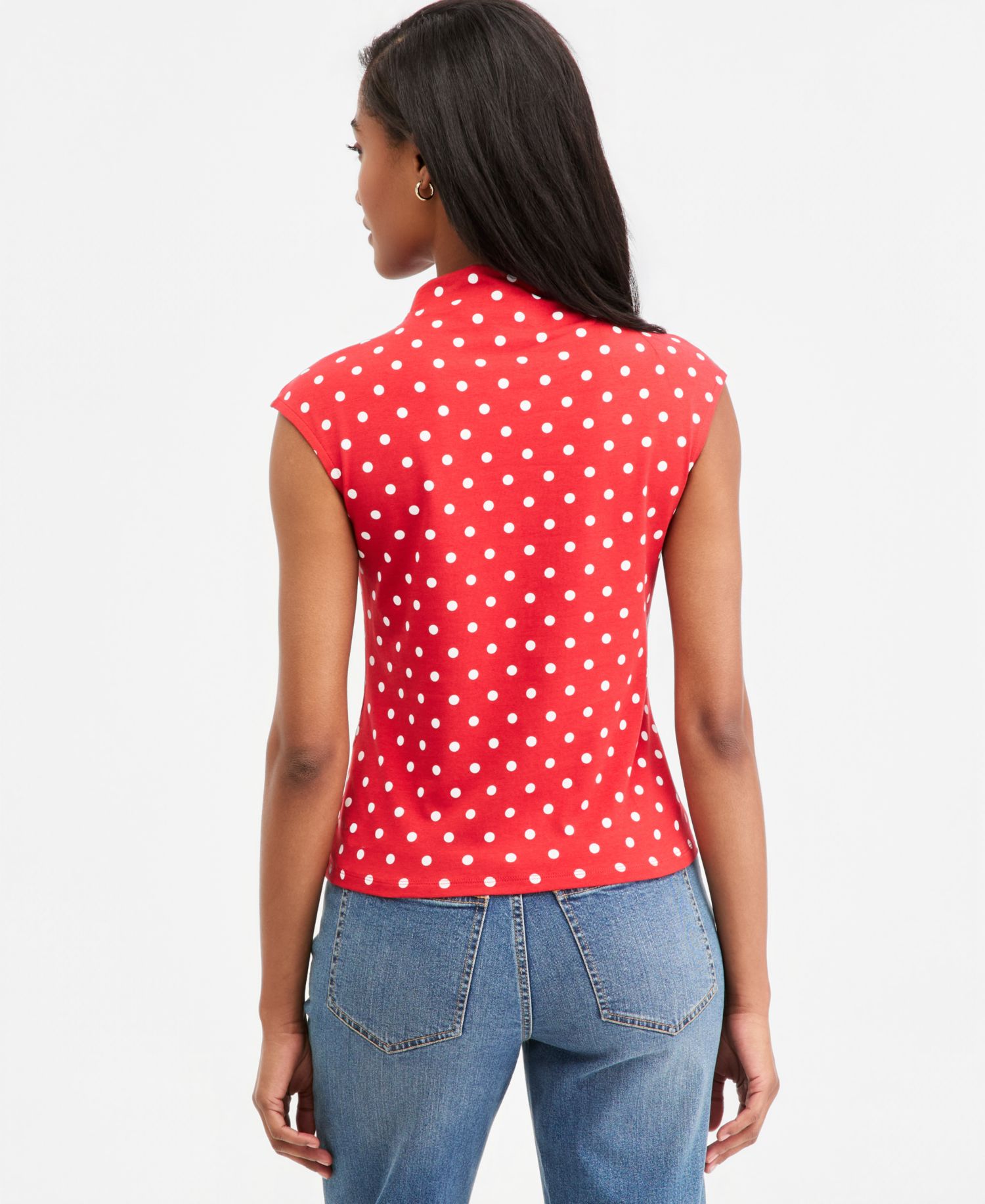 Women's Funnel Neck Sleeveless T-Shirt
