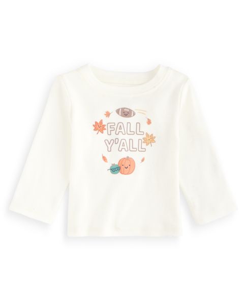 Футболка First Impressions Mix & Match Long-Sleeve Fall Y'all T-Shirt для мальчиков-малышей, цвет: Слоновая кость