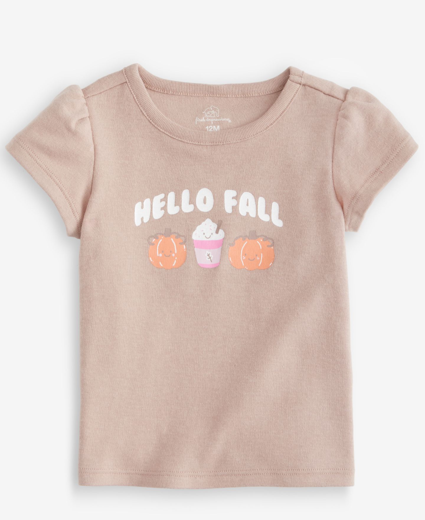 Футболка First Impressions Mix & Match Short-Sleeve Hello Fall T-Shirt для девочек-малышей, цвет: Карамельный — фото 1