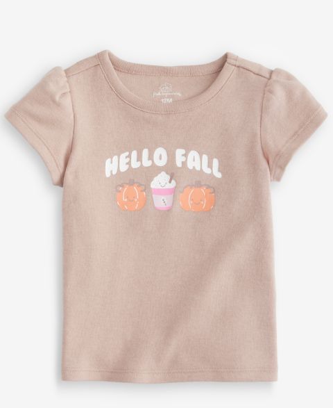 Футболка First Impressions Mix & Match Short-Sleeve Hello Fall T-Shirt для девочек-малышей, цвет: Карамельный