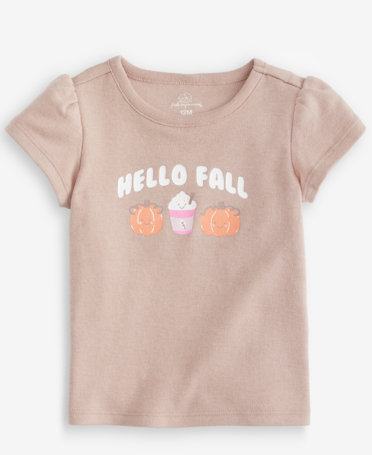 First Impressions Toddler Girls' 2T-4T Mix & Match Short-Sleeve Hello Fall T-Shirt, Macy's Exclusive - Toffee Candy