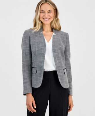 Petite Cutout Collar Padded Blazer