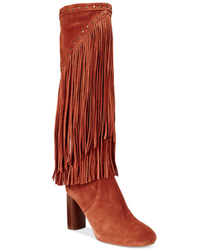 INC International Concepts Women's Tolla Tall Fringe Boots, Only at Macy's