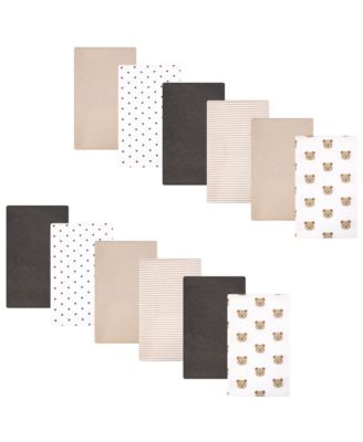 Hudson Baby Infant Cotton Poly Flannel Burp Cloths Bundle 12-Pack, Cozy Cutie, One Size - Cozy cutie