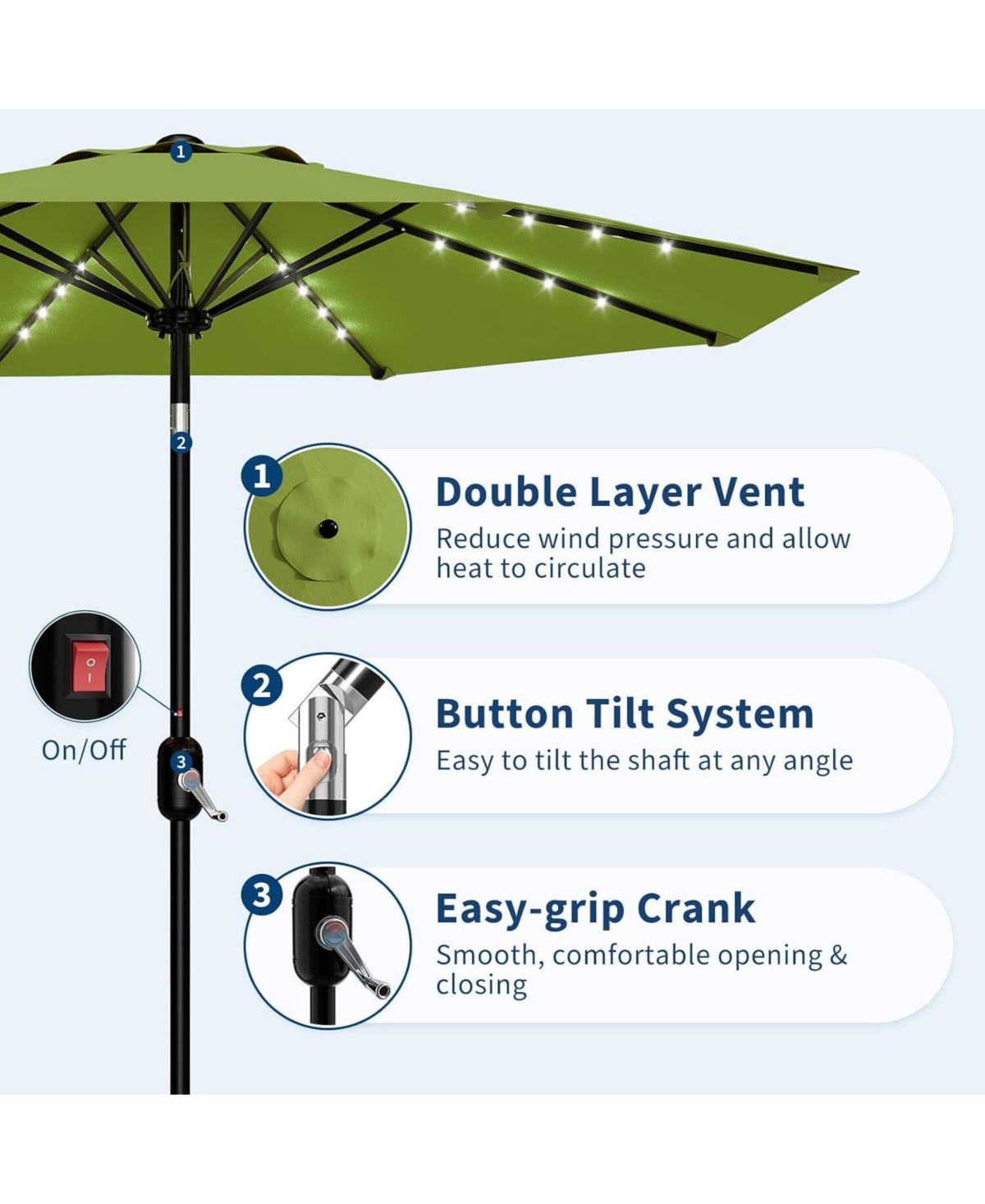 gaomon Ft Outdoor Table Patio Umbrella