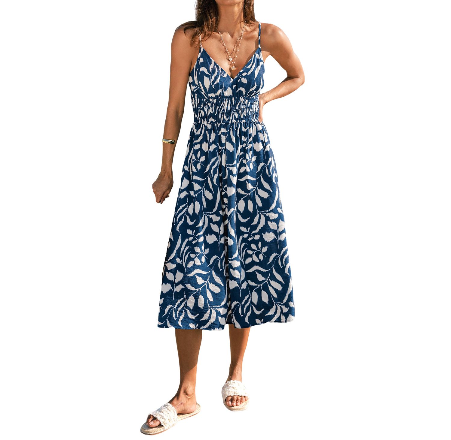 Women's Sandy Getaway Tropical Midi Beach Dress