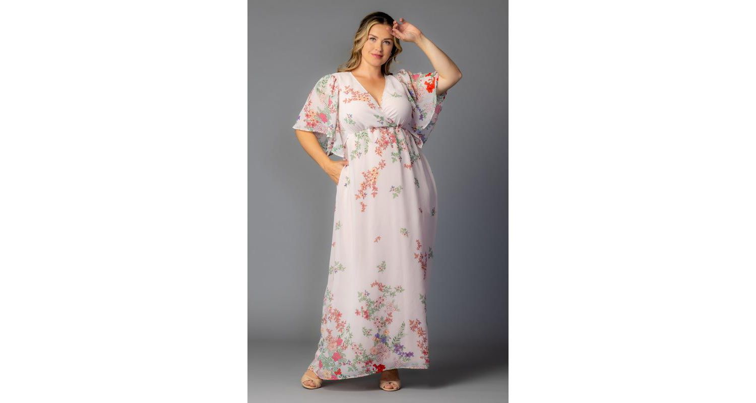 Plus Size Catalina Border Print Gown