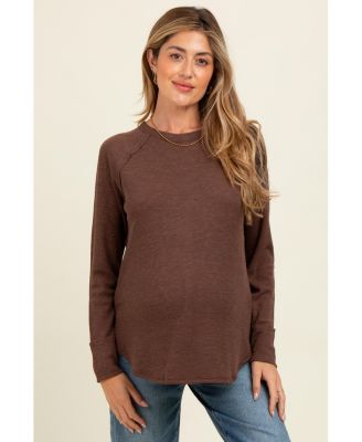 Maternity Baby Waffle Knit Long Sleeve Top