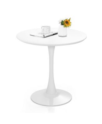 32'' Modern Tulip Kitchen Table Round Dining Table with MDF Top and Metal Pedestal Base