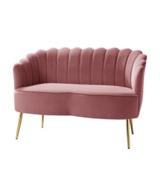 Hendrix Contemporary 50.2" Velvet Loveseat Sofa with Metal Legs
