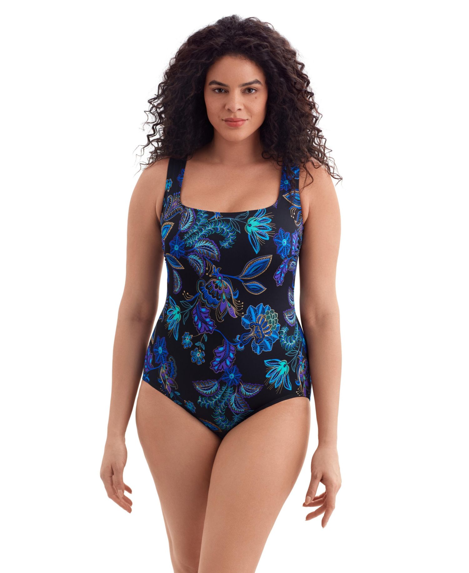 Women's Majorelle Garden Butterfly X-Back Tank Extra Long Torso One-Piece Swimsuit