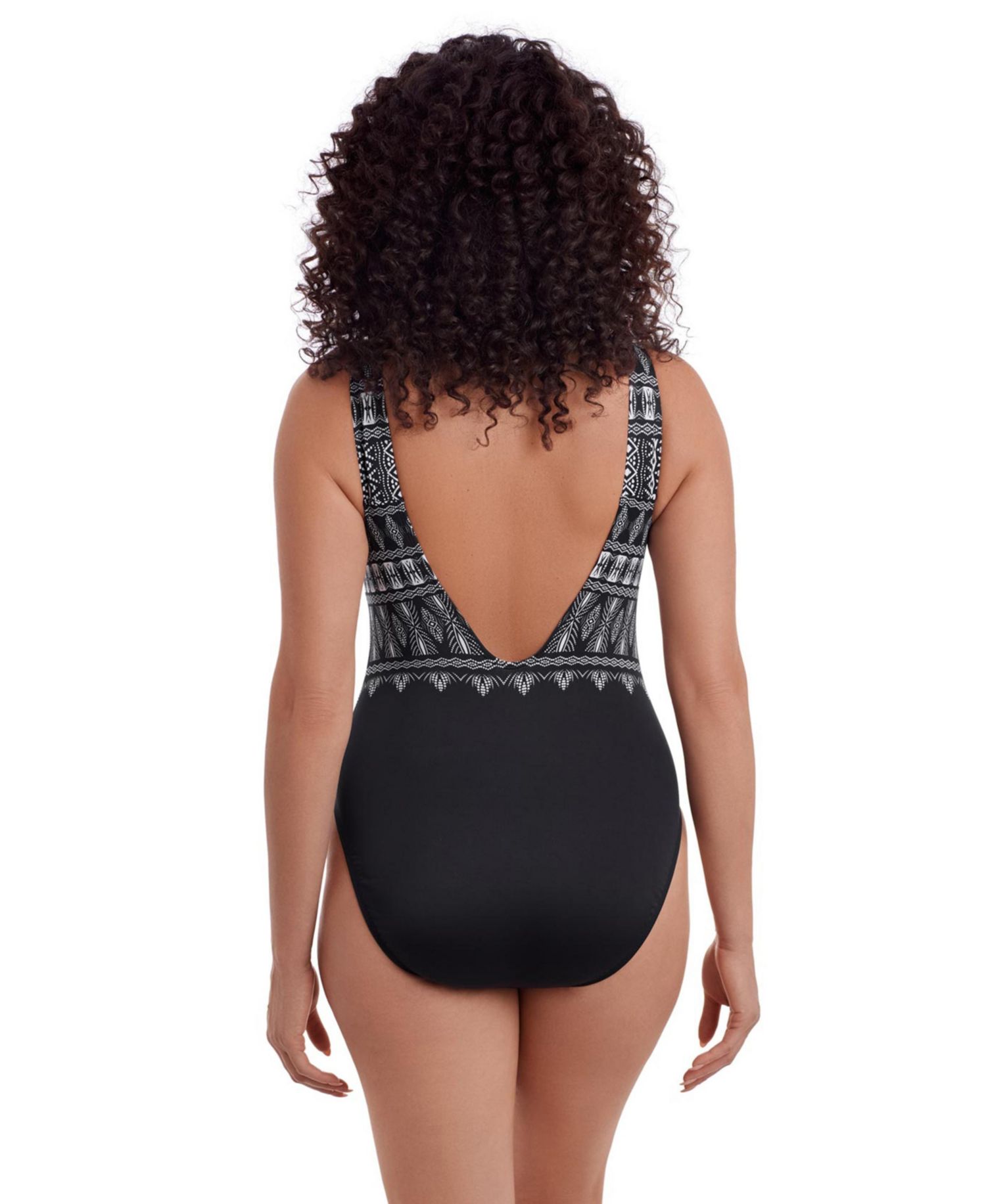 Women's Tribal Nights High-Neck Scoopback One-Piece Swimsuit, Long Torso