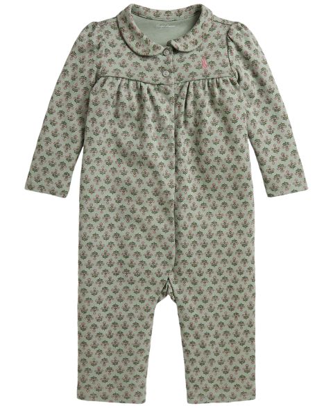 Детский цветочный комбинезон Polo Ralph Lauren из интерлока, для девочки, цвет: Rosemund Garden