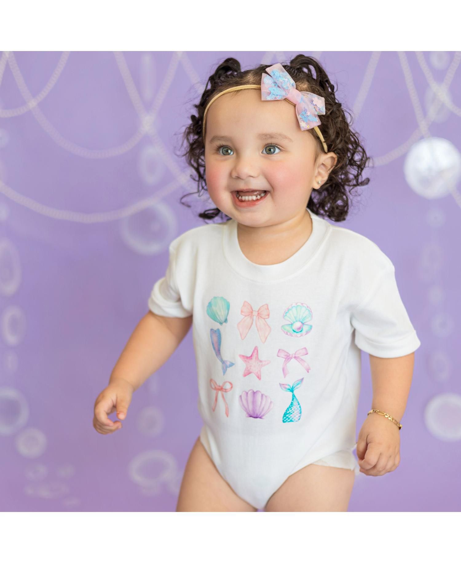 Baby Girls Mermaid Cutie Short Sleeve Romper
