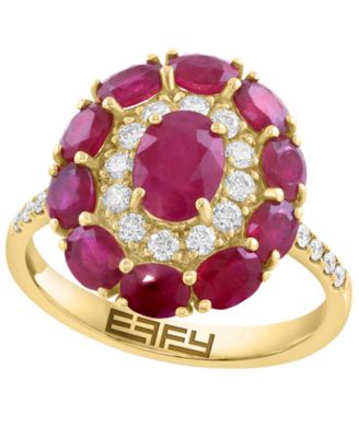 Ruby (3-1/10 ct. t.w.) & Diamond (1/3 ct. t.w.) Ring in 14k Yellow Gold