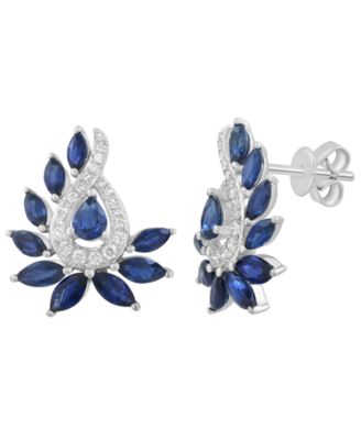 Sapphire (2-3/8 ct. t.w.) & Diamond (1/4 ct. t.w.) Earrings in 14k White Gold