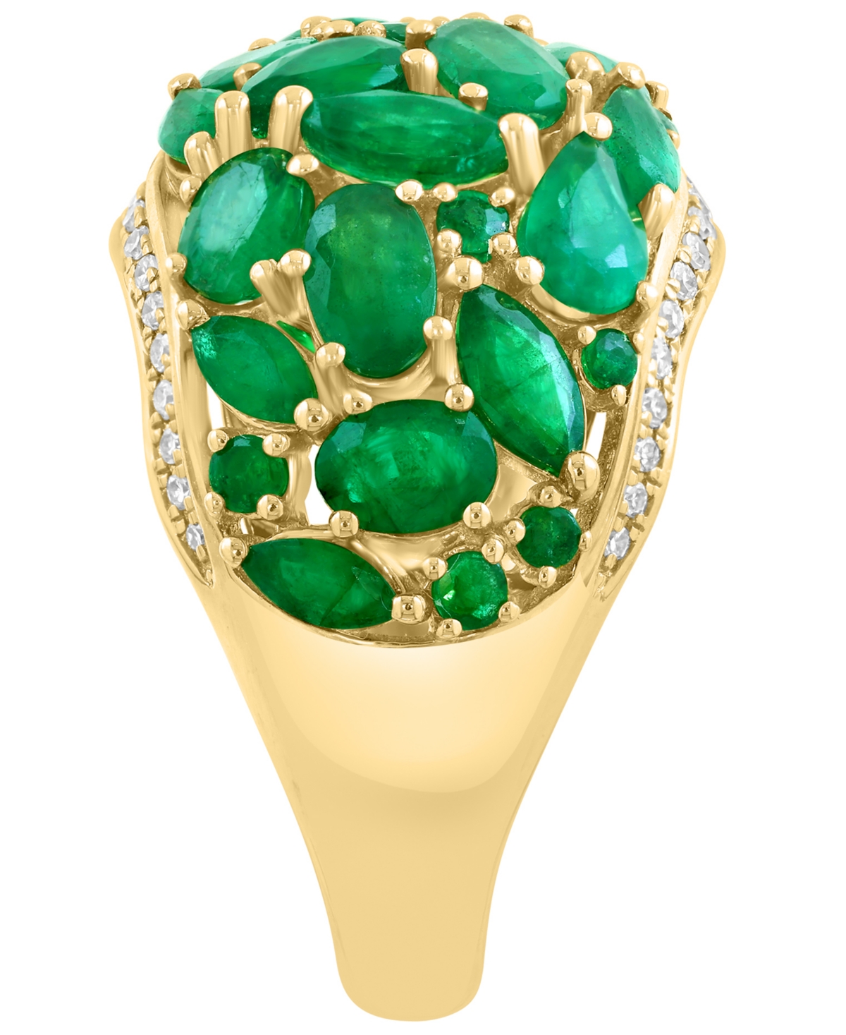 Effy Collection Emerald (3-1/4 ct. t.w.) & Diamond (1/8 ct. t.w.) Ring in 14k Yellow Gold